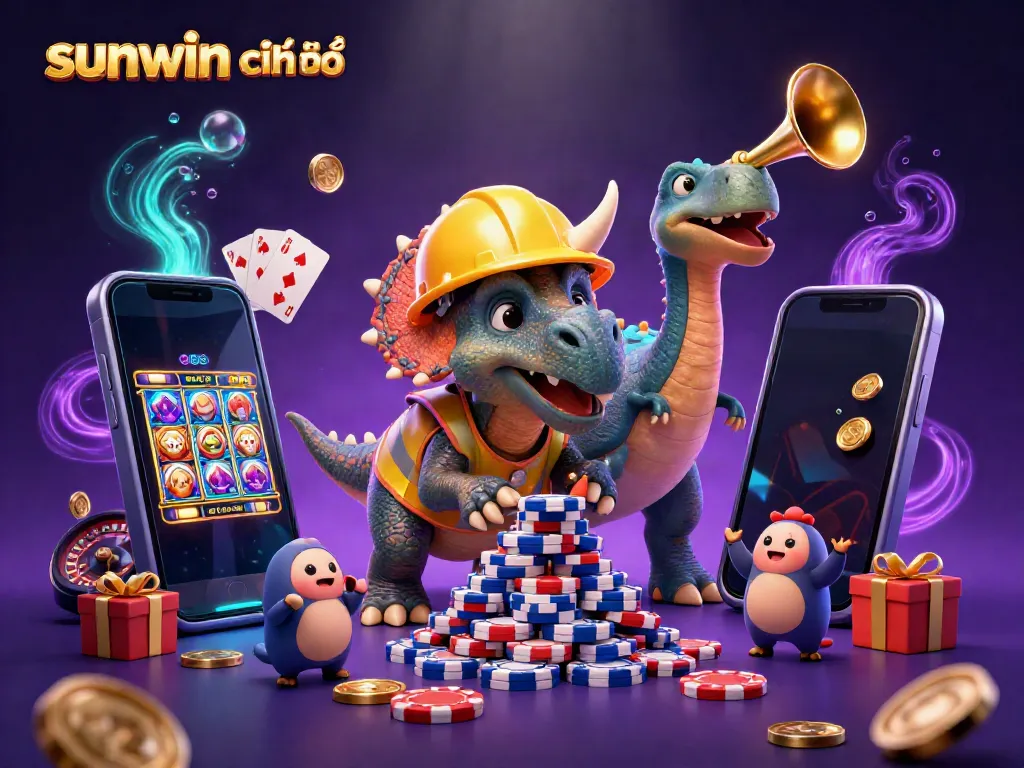 Enjoy thrilling action at Sunwin chính thức with 3D characters celebrating gaming victories.