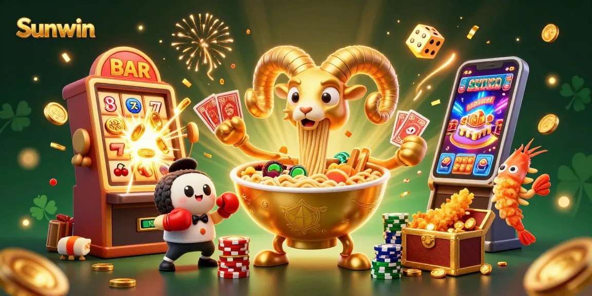 Experience thrilling gaming action with Sunwin at a vibrant, dynamic casino scene.